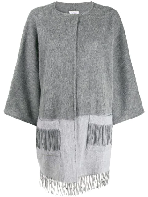 Snobby Sheep Cardigan Mit Fransen In Grey Modesens