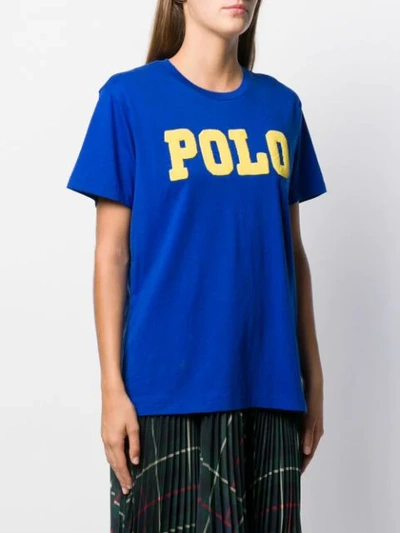 Shop Polo Ralph Lauren Embellished Logo T-shirt In Blue