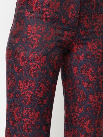 Shop Suzanne Rae Baroque Print Bootcut Trousers In Blue