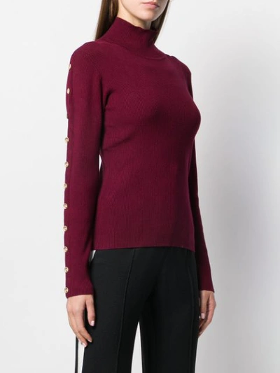 Shop Edward Achour Paris Button Embellished Jumper In Red