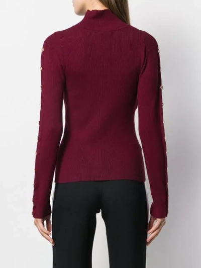 Shop Edward Achour Paris Button Embellished Jumper In Red