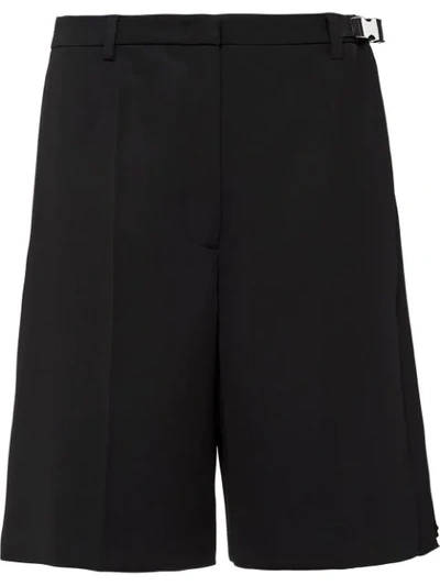 Shop Prada Wide-leg Shorts In Black