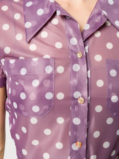 Pre-owned Jean Paul Gaultier 1997 Polka Dot Shirt In Purple