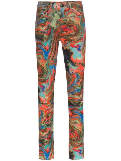 Shop R13 X Alison Mosshart Marbled Jeans In Red