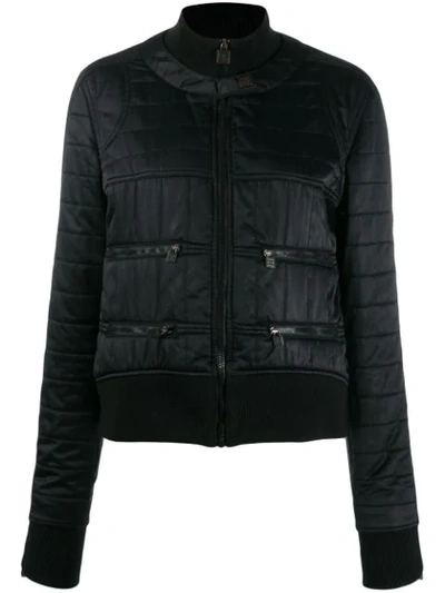 Pre-owned Chanel Quilted Bomber Jacket In Black