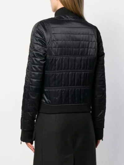 Pre-owned Chanel Quilted Bomber Jacket In Black