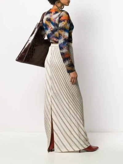 Shop Missoni Glittered Full-length Skirt In Neutrals
