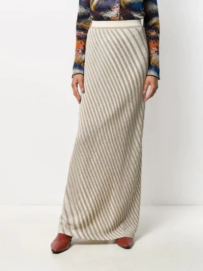 Shop Missoni Glittered Full-length Skirt In Neutrals