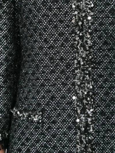 Shop Andrew Gn Metallic Collarless Coat In Black