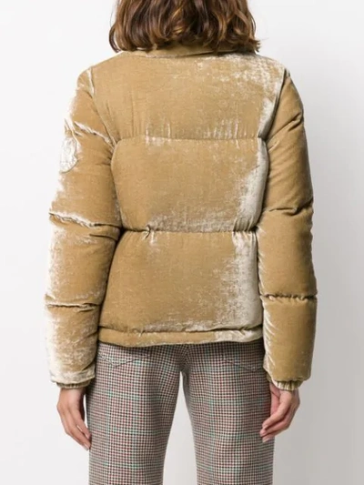 Shop Moncler Cropped Padded Jacket In Neutrals