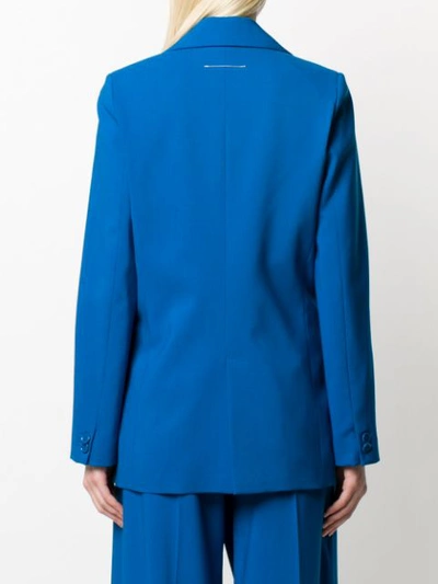 Shop Mm6 Maison Margiela Contrast Lapel Blazer In Blue