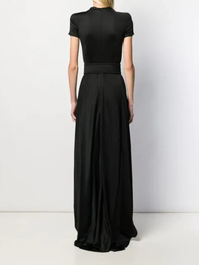 Shop Elisabetta Franchi Evening Belted Jumpsuit In Black