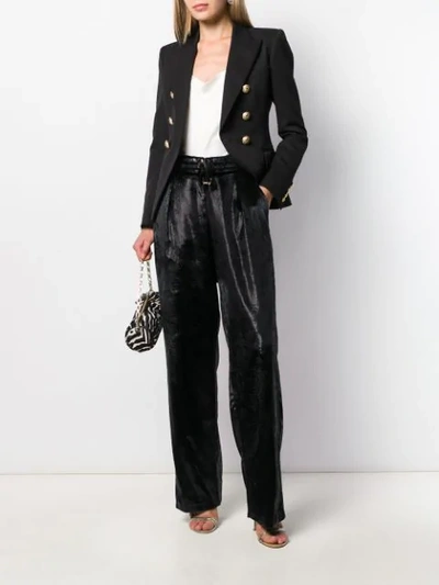Balmain Schimmernde Hose Mit Kordelzug In Black