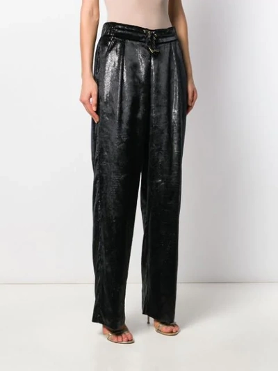 Balmain Schimmernde Hose Mit Kordelzug In Black