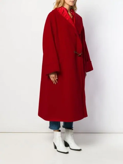 Pre-owned Versace 1980 Oversized Coat In Red