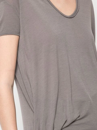 Shop Rick Owens Hiked Draped T-shirt In Grey