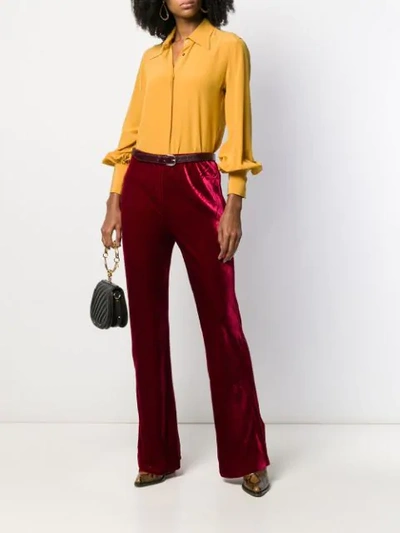 Shop Mes Demoiselles Flared Trousers In Red