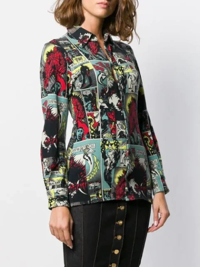 Pre-owned Jean Paul Gaultier 1995 Cartoon Print Shirt In Black