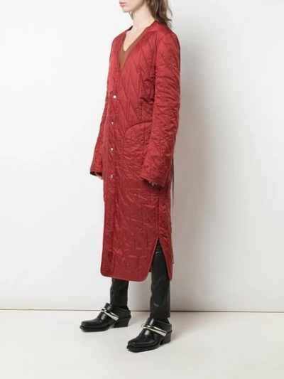 Shop Rick Owens Einreihiger Mantel In Red