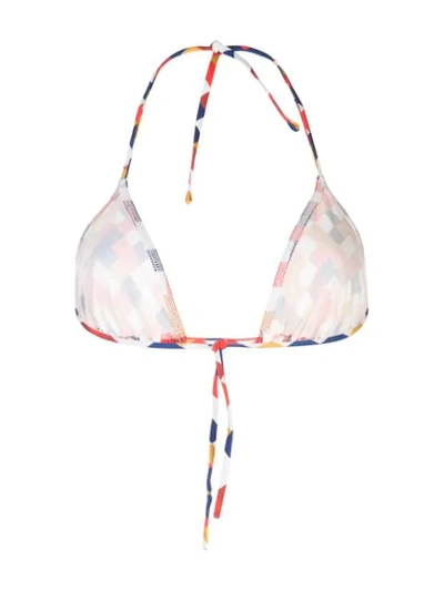 Shop Eres Mosaic-print Triangle Bikini Top In Multicolour