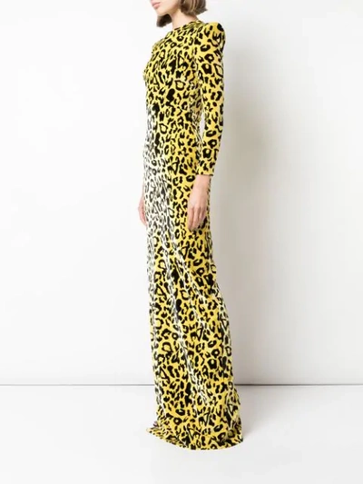 Shop Alex Perry Velvet Touch Side Split Maxi Dress In Yellow