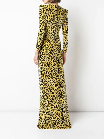 Shop Alex Perry Velvet Touch Side Split Maxi Dress In Yellow