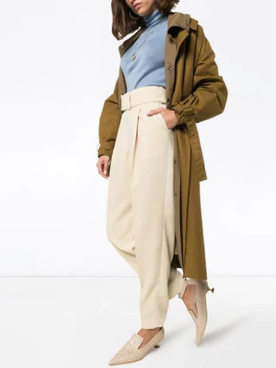 Shop Hyke Motorcycle High-rise Trousers In Neutrals