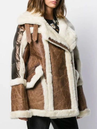 Shop Nicole Benisti Textured Shearling Coat In Brown