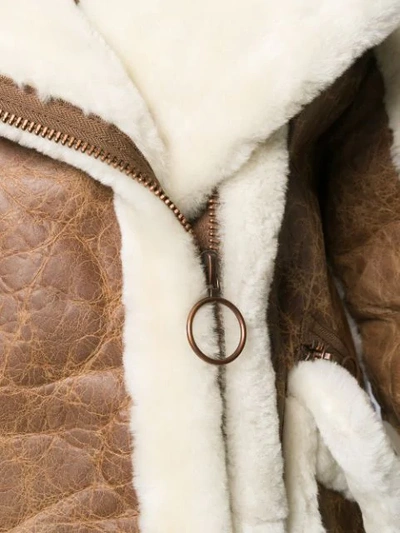 Shop Nicole Benisti Textured Shearling Coat In Brown