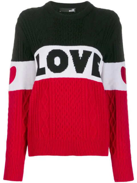 Love Moschino Embroidered Intarsia And 