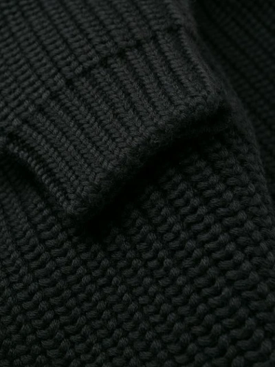 Shop Miu Miu V-neck Cable Knit Cardigan In Black
