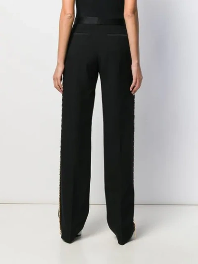 Shop Versace Greca-chain Tailored Trousers In Black