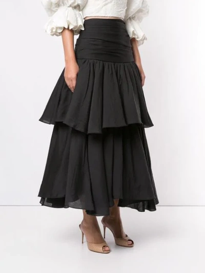 Shop Acler Suki Draped Skirt In Black
