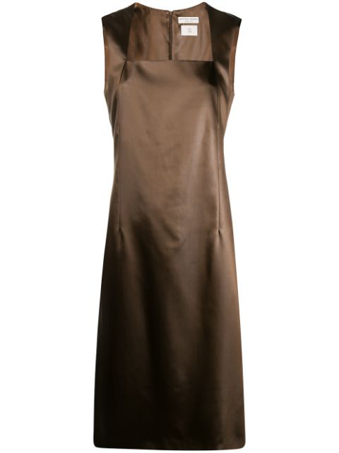 chocolate brown midi dress