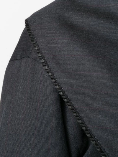 Shop Ferragamo Oversized Pinstripe Coat In Grey