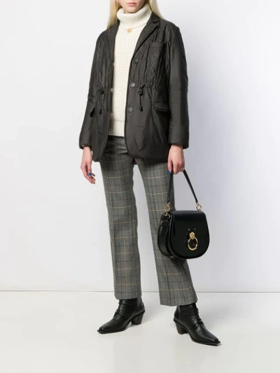 Shop Ferragamo Quilted Drawstring Jacket In Black