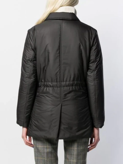 Shop Ferragamo Quilted Drawstring Jacket In Black