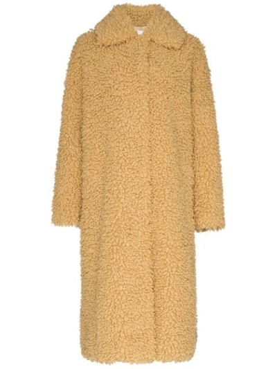 Shop Stand Studio Leah Shearling Cocoon Coat In Neutrals