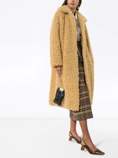 Shop Stand Studio Leah Shearling Cocoon Coat In Neutrals