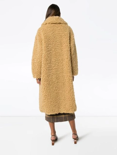 Shop Stand Studio Leah Shearling Cocoon Coat In Neutrals