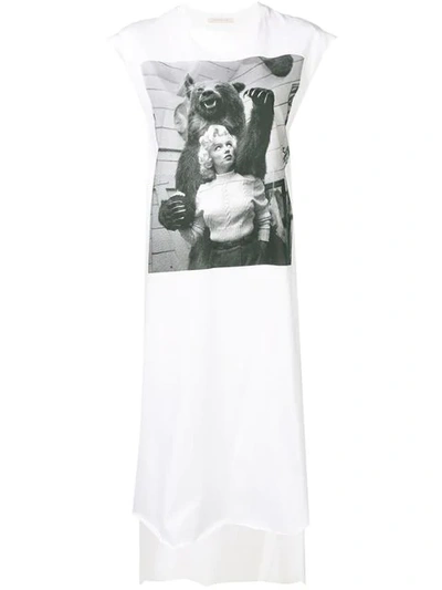 CHRISTOPHER KANE MARILYN MONROE-PRINT SLEEVELESS DRESS - 白色