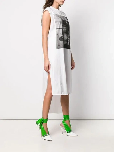 CHRISTOPHER KANE MARILYN MONROE-PRINT SLEEVELESS DRESS - 白色