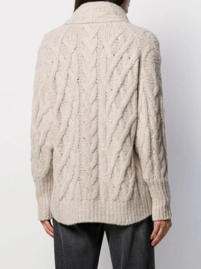 Shop Brunello Cucinelli Chunky Knit Cardigan In C3868