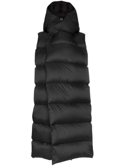 Shop Rick Owens Long Gilet Coat - Black