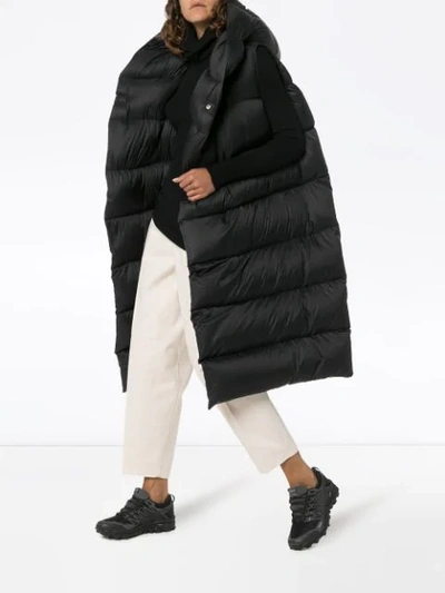 Shop Rick Owens Long Gilet Coat - Black