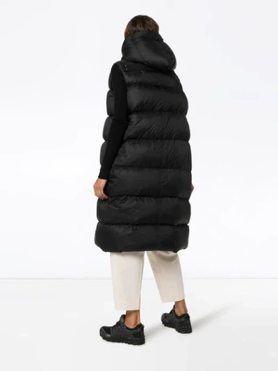 Shop Rick Owens Long Gilet Coat - Black