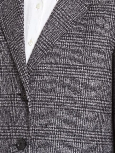 Shop Prada Double Prince Of Wales Check Coat In Grey