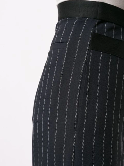 Shop Dion Lee Pinstriped Wide-leg Trousers In Black