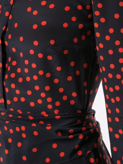 Shop Stella Mccartney Dotted Tie-waist Midi Dress In 4101 - Ink+vermillion