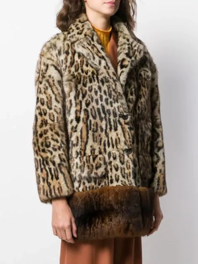 Shop Prada Leopard Print Single-breasted Coat In F0fzn